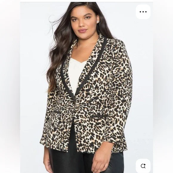 Eloquii Jackets Coats Eloquii Leopard Print Blazer Jacket